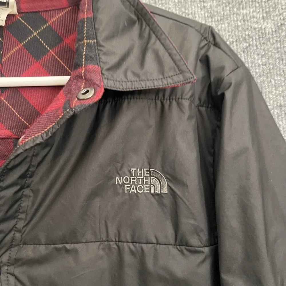 The North Face Quilted Jacket Mens Sz M Insulated Flannel Reversible Black